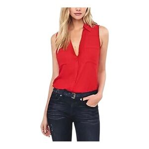 Express The Portofino Shirt Women's Sleeveless Red Top Size XS